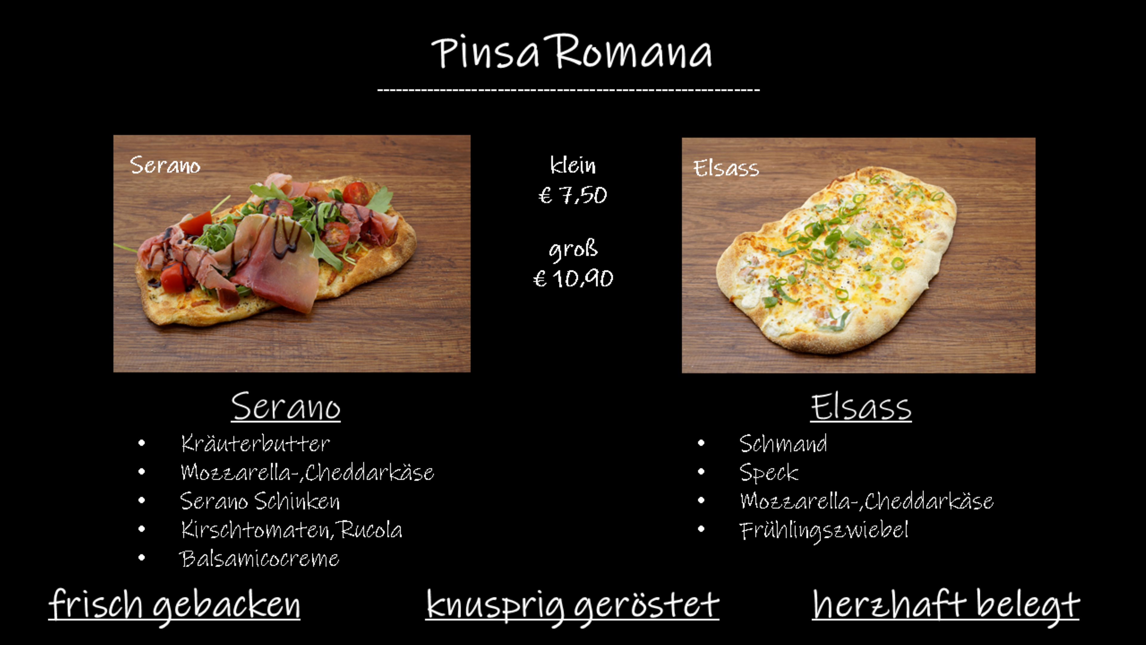 Bernys Cook Speisekarte 1